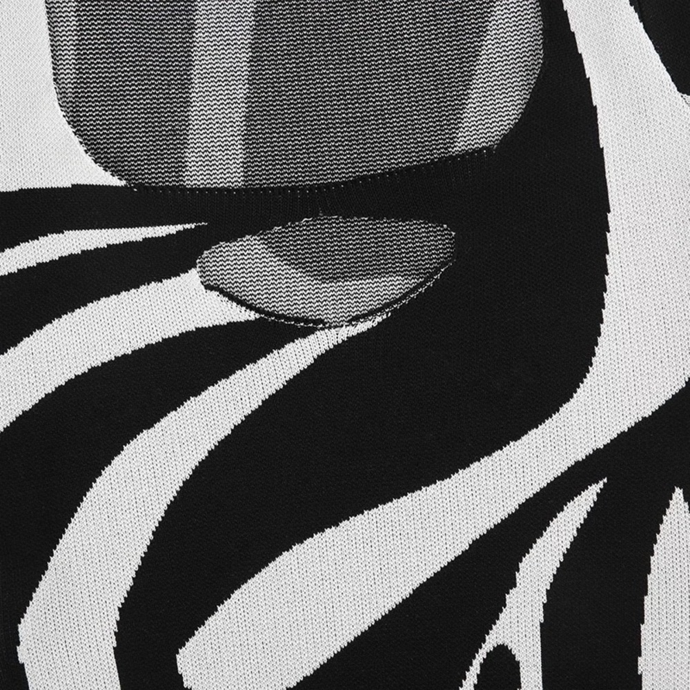 Black Mica Spring Cotton Knit Pekaboo Black + White Romper, Jaded Playsuit - Picture 9 of 11